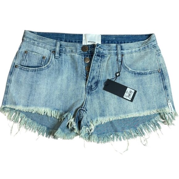 One Teaspoon Diamonde Bonita Distressed Denim Shorts Size 29 NWT $99 - Picture 1 of 10